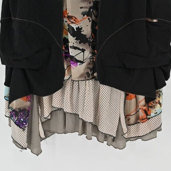 C'FAIT POUR VOUS Womens Sleeveless Tiered Ruffle Hem Multicolor Dress US Size 12 - Picture 3 of 9